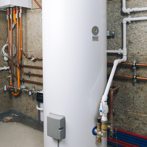 water heater in modern boiler room